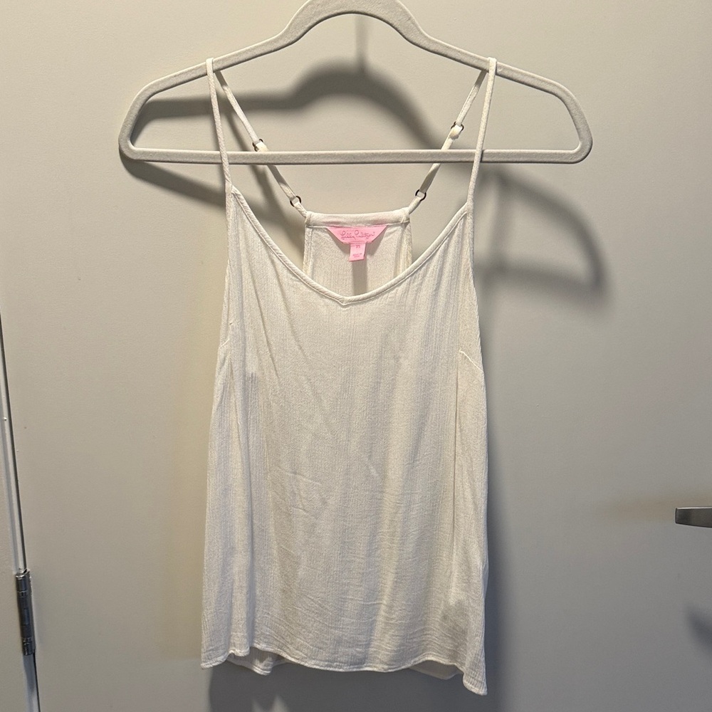 Lilly Pulitzer White Lightweight Spaghetti Strap Cami